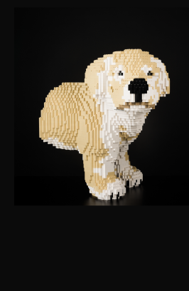 Half a Dog in LEGO Front - Bricks of Wonder Exhibition - Artist: Dirk Denoyelle